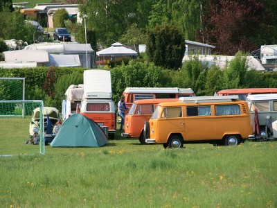 O-Ton einer Campingplatznutzerin von nebenan, die gerade über die Hecke schaute: &quot;Boah guck mal, Günther, das sind ja ganz viele geworden!&quot;