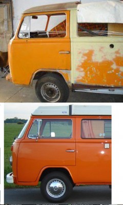 Bus vor und nach Sgt. Pepper Behandlung
