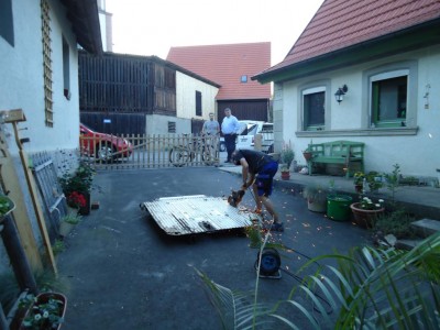 Peter an der Flex, im Hintergrund Ulme und knusperbus 2.0