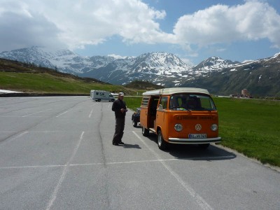 Dem Luftgekühlten eine Verschnaufpause am Simplon-Pass.