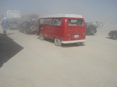 Bei der Anreise zum Burning Man  Festival.