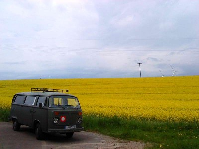 kurzer Stopp auf dem Feldweg