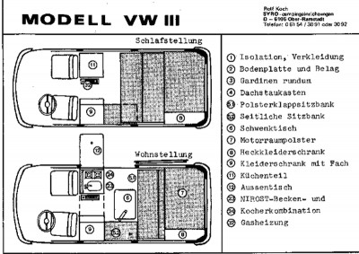 Syro Ausbau Modell VW III - eigentlich unverändert im Wagen, lediglich den Tisch und die Heizung habe ich ausgebaut. Letztere (Truma SB1800) unfreiwillig und mit der Hoffnung auf Wiedereinbau. Die Verhandlungen mit TÜV und Gasprüfer laufen.