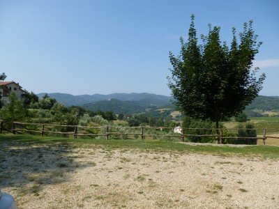 Val della Pieve, Aussicht vom Standplatz in die herrliche Toskana