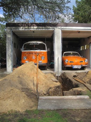 Wasser neu verlegt an die Garage - Vorbereitung Bulli-Waschplatz ;-)