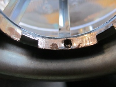 Rost am Chrom Reflektor