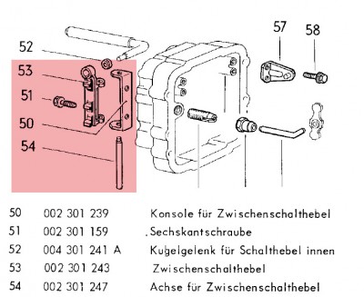 Getriebeteile &quot;Zwischenhaltehebel&quot;