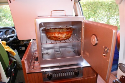 Lasagne kann man auch im Bulli Kochen