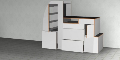 3D CAD-Zeichnung T2a Westfalia, Syro Mix Eigenbau